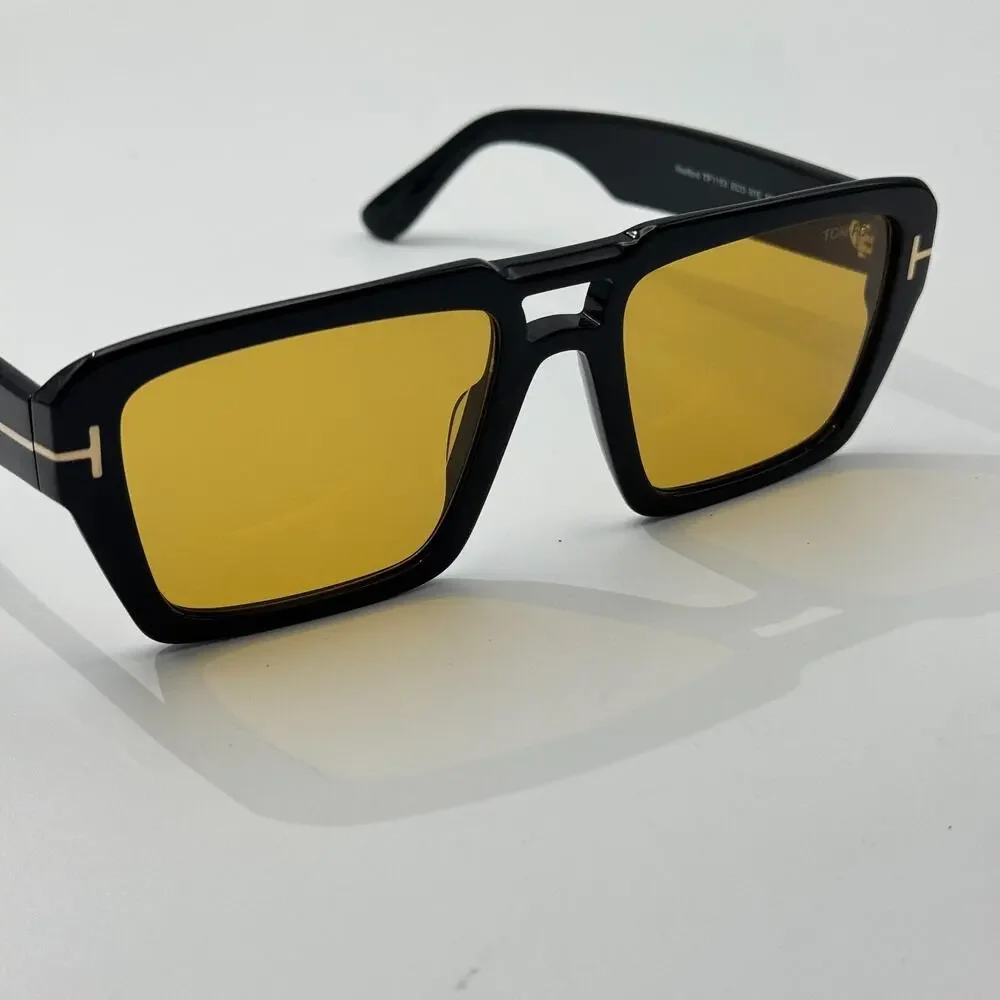 Tom Ford Sunglasses Redford TF1153 01E Black Navigator Frame Brown Lens 56mm New